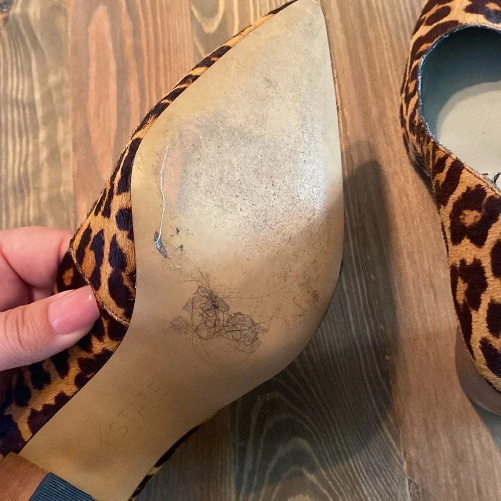 1. State Valencia Calf Hair Wood Block Heel Leopard‎